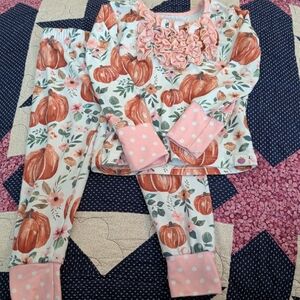 Cheeky Plum Pumpkin and Pink Kids Pajama Set